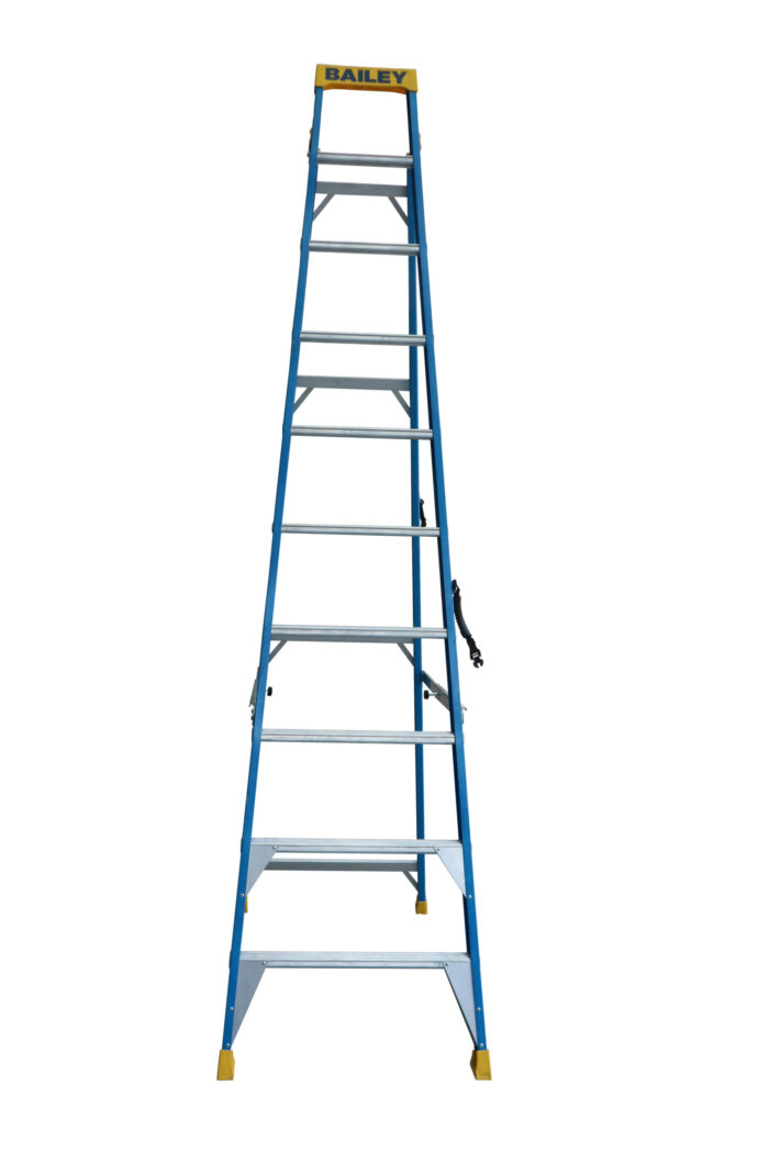 Bailey Pro Punchlock Leansafe Fibreglass Single Sided Step Ladder 10ft 3.0m FS13975