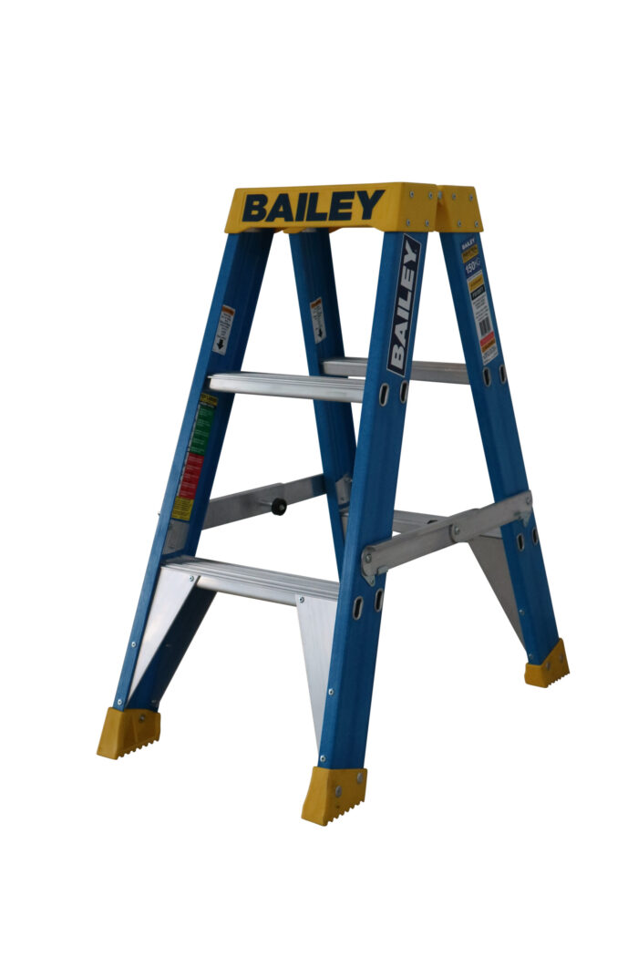 Bailey Professional Punchlock Fibreglass Double Sided Step Ladder 3ft 0.9m FS13977 open position