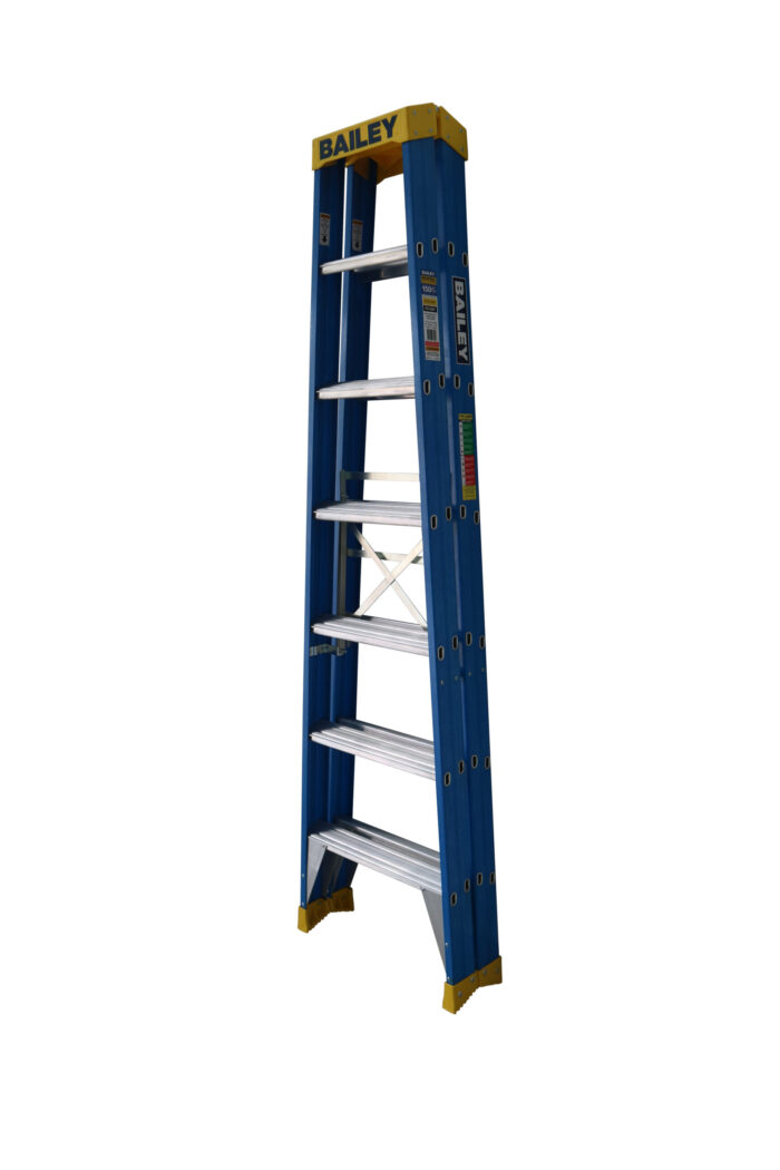 Bailey Professional Punchlock Fibreglass Double Sided Step Ladder 7ft 2.1m FS13981 Closed