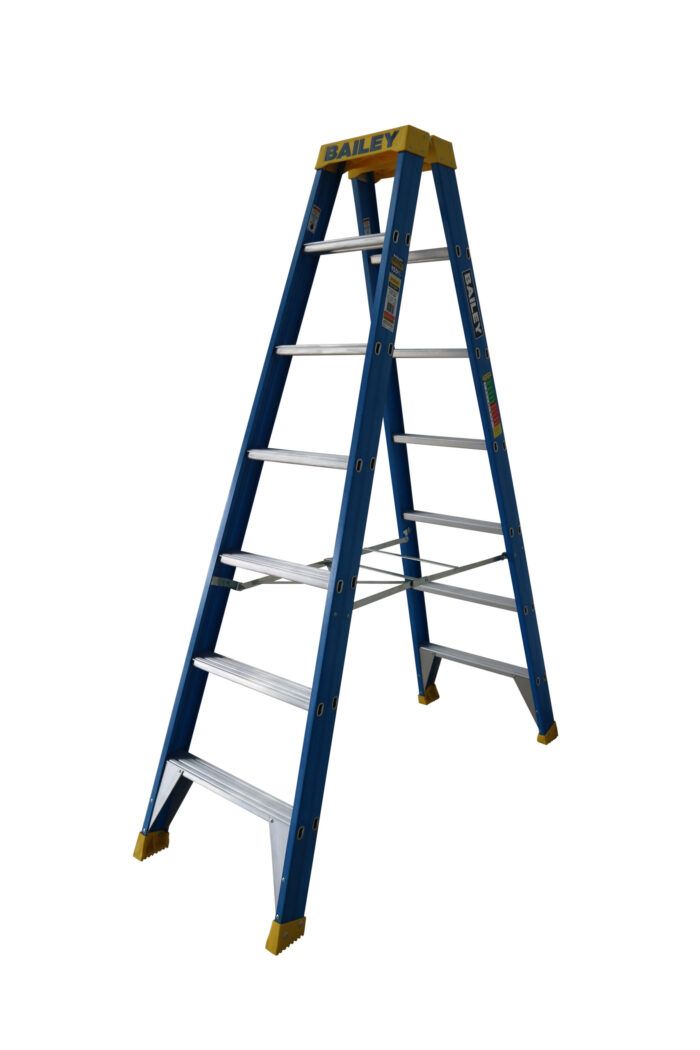 Bailey Professional Punchlock Fibreglass Double Sided Step Ladder 7ft 2.1m FS13981 open position