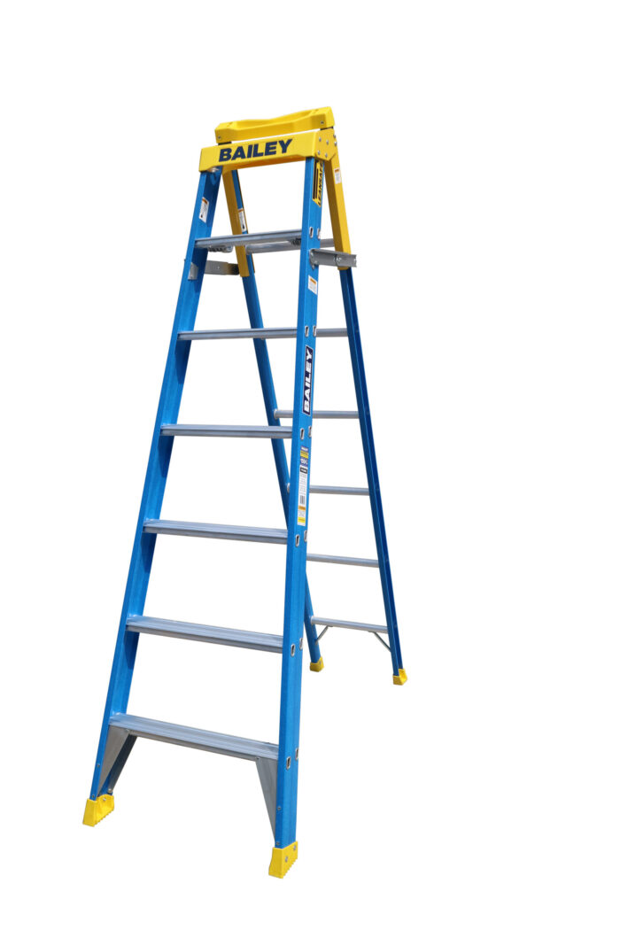 Bailey Professional Fibreglass FSE7 PUNCHLOCK Step Extension Ladder 2.1m - 3.73m FS13986 A frame Position