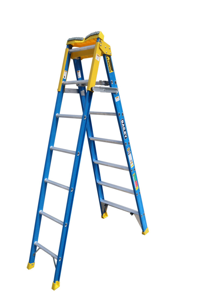 Bailey Professional Fibreglass FSE7 PUNCHLOCK Step Extension Ladder 2.1m - 3.73m FS13986 Back of Ladder