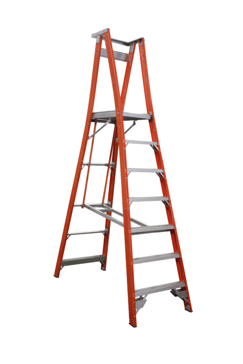 PROPF10/7 Indalex Pro Series Fibreglass Platform Ladder, open position