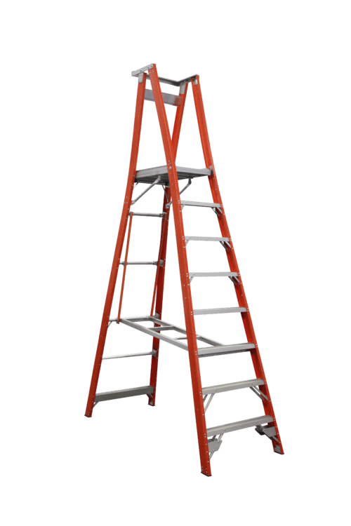 PROPF11/8 Indalex Pro Series Fibreglass Platform Ladder, open position