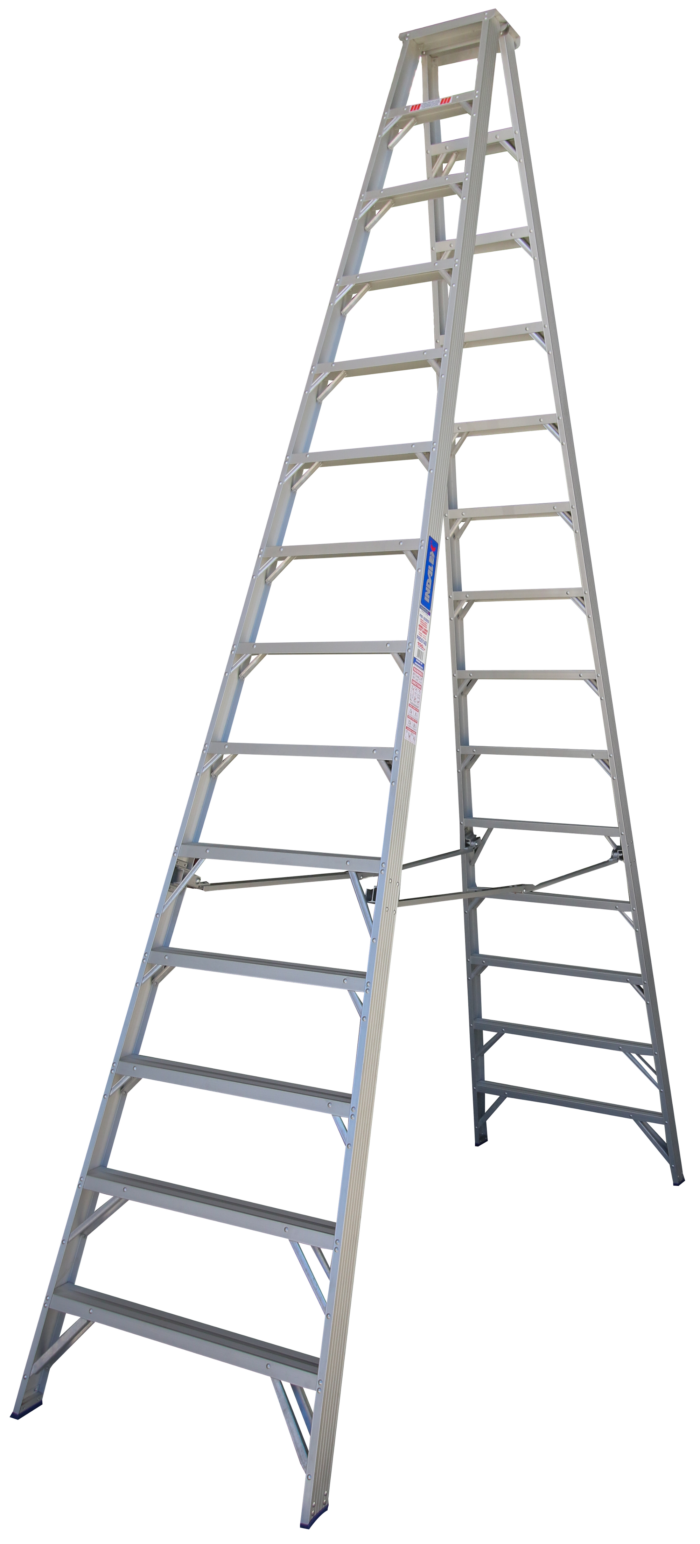 Indalex Pro Series Double Sided Aluminium Step Ladder 14ft 4.3m PROS14D
