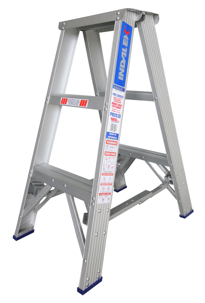 ded to: Indalex Pro Series Double Sided Aluminium Step Ladder 3ft 0.9m PROS3D Open position