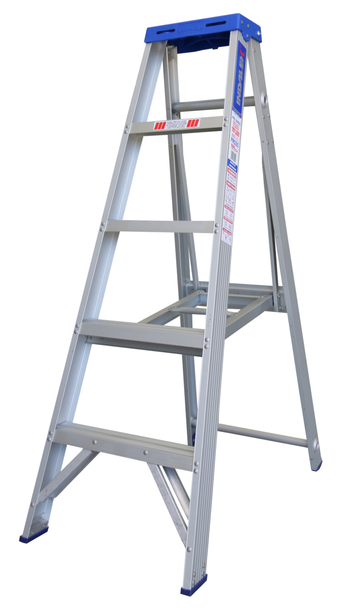 Indalex Pro Series Aluminium Single Sided Step Ladder 5ft 0.9mPROS5 with blue top