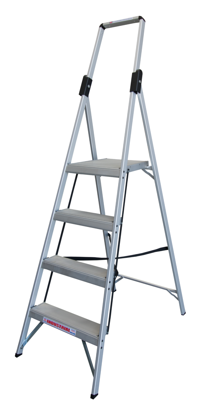 TRDP7/4, Indalex Tradesman Aluminium Slimline Platform Ladder, 4 Steps, 4ft/1.2m Platform Height