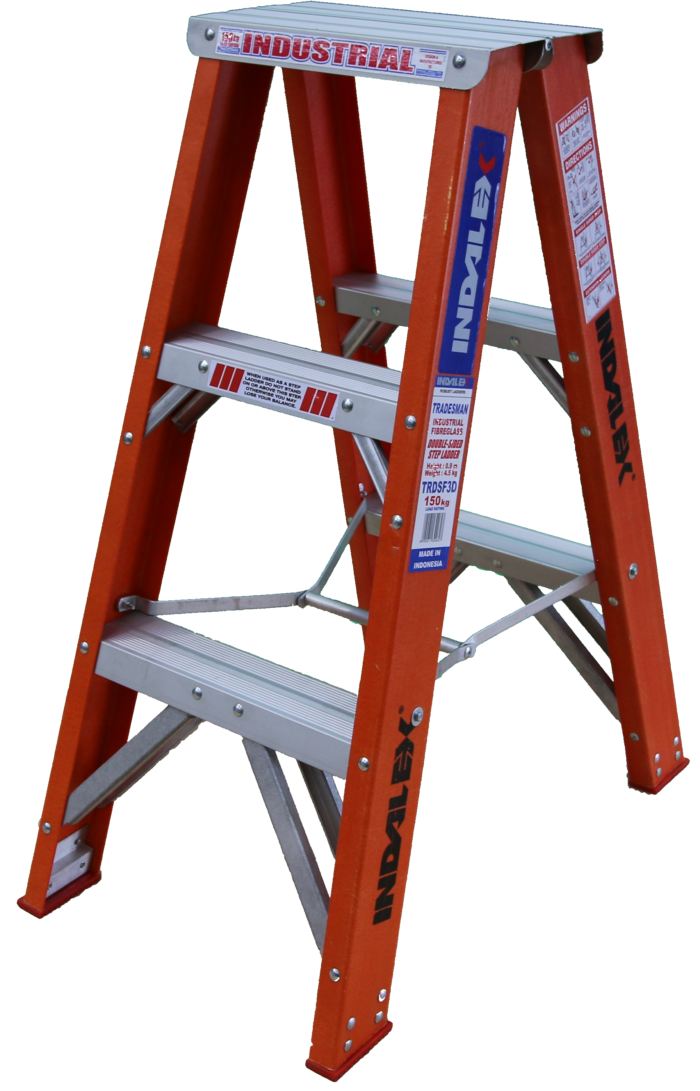 Indalex Tradesman Series Fibreglass Double Sided Step Ladder 3ft 0.9m TRDSF3D