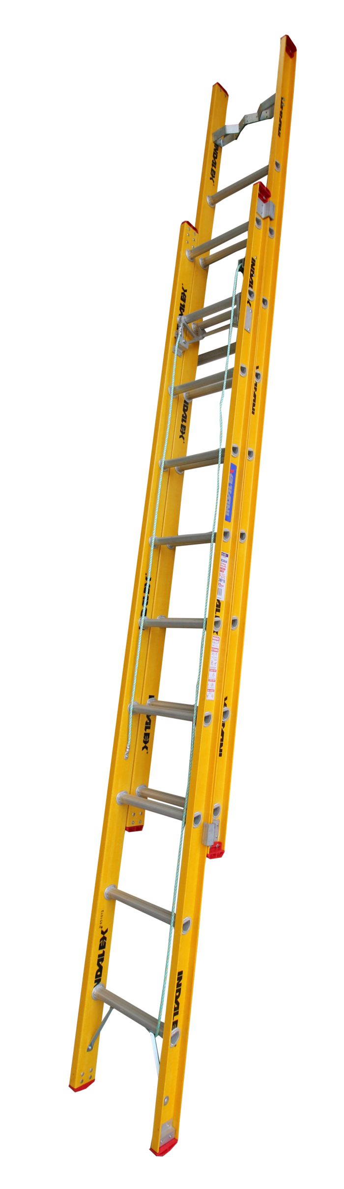 Indalex Tradesman fibreglass extension ladder, 14ft (2.8m to 4.3m) height range, model TRDXF18