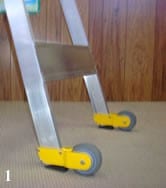 Little Jumbo Step Ladder with easy wheeler kit attached