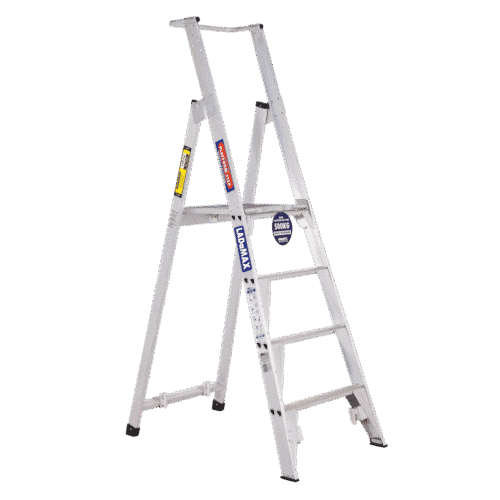 Ladamax Premium Aluminium Platform Ladder 4 step, 1.2m platform height