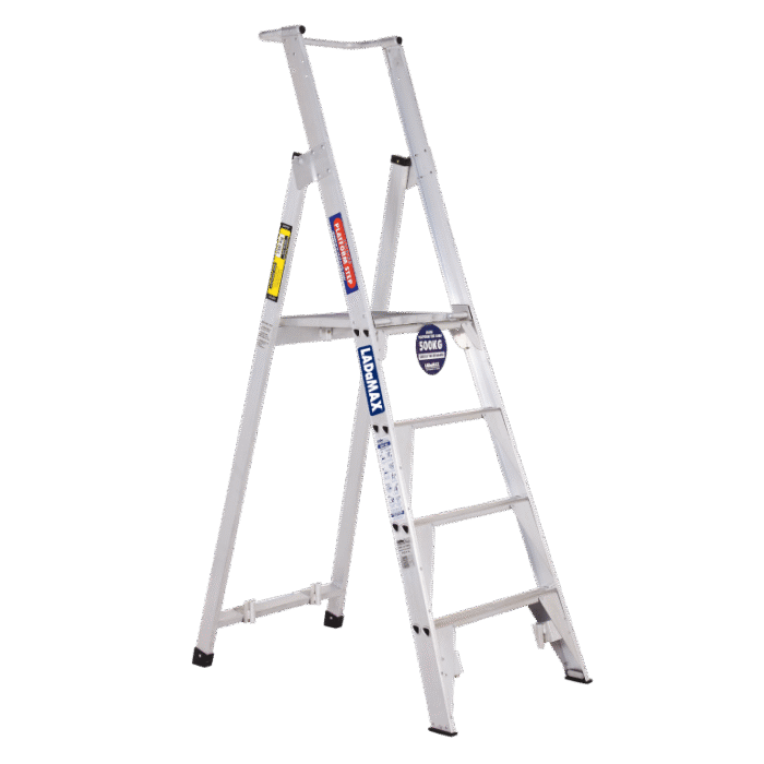 Ladamax Premium Aluminium Platform Ladder 4 step, 1.2m platform height