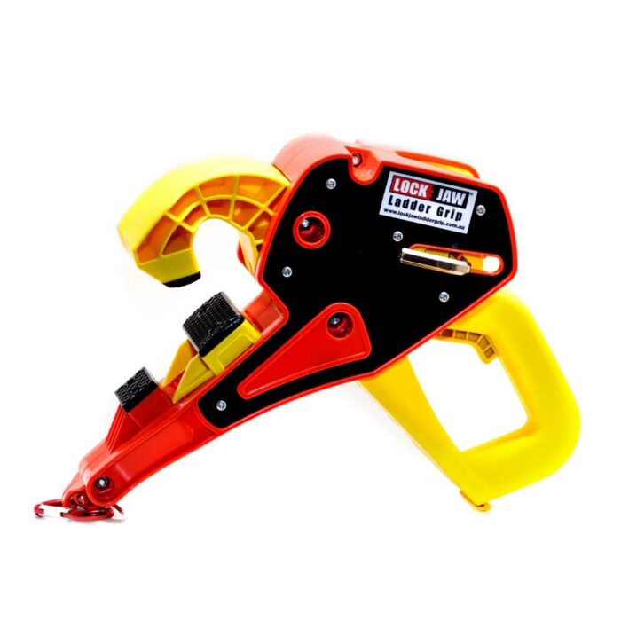 Lock Jaw Ladder Grip securing a ladder to a gutter – ladder grip for enhanced safety and compliance