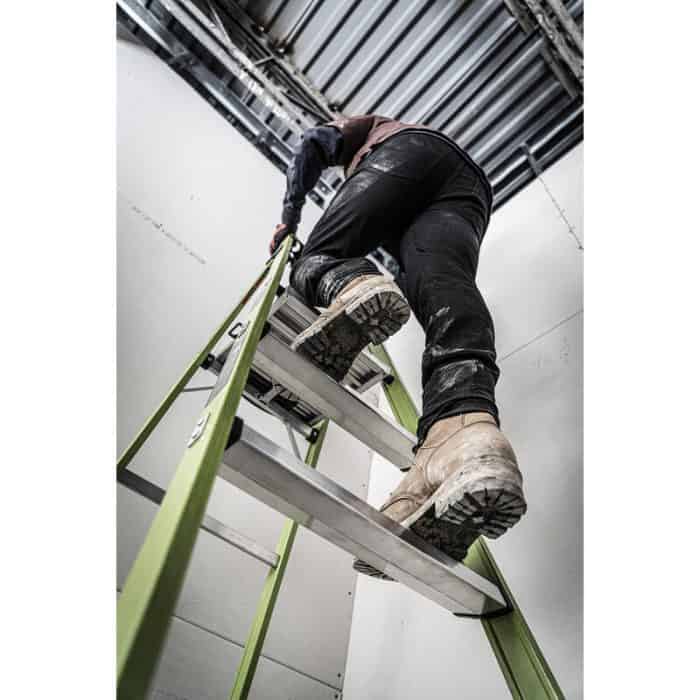 Little Giant Tuff N Lite Platform Ladder man climbing up