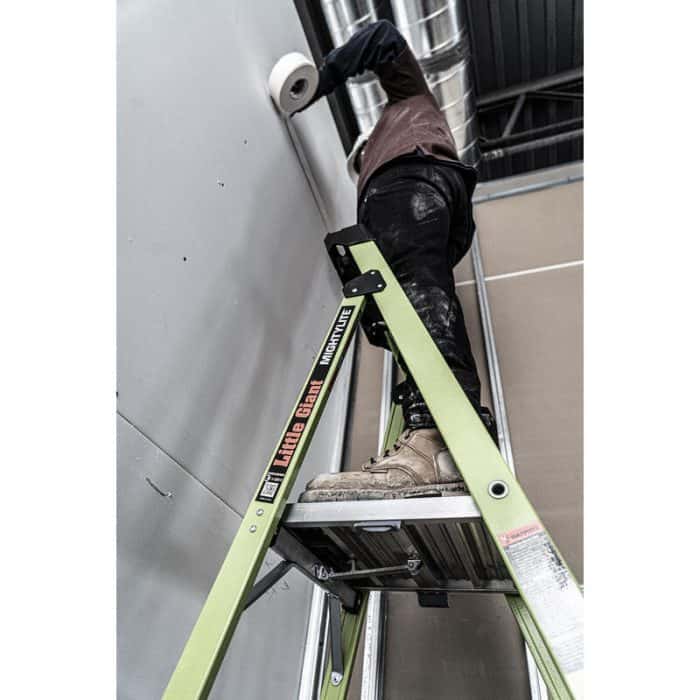 Little Giant Tuff N Lite Platform Ladder man plastering