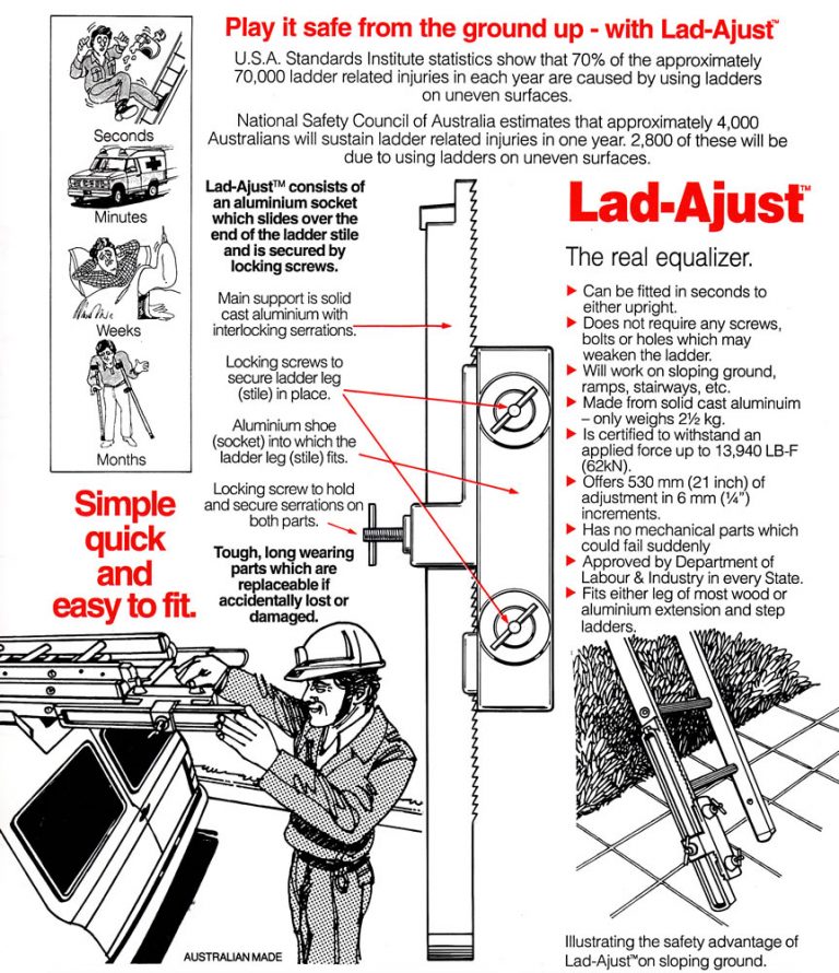 Ladder Safety Accessories in Sydney LadAdjust™ Ladder Leveller The Ladder Shop